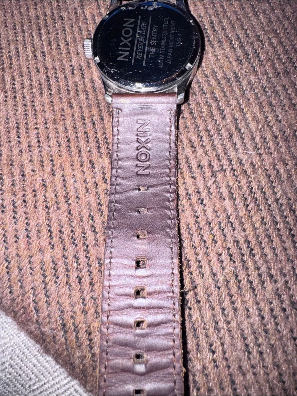 Nixon Brown Leather Strap Watch with Blue Dial